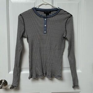 Striped Henley tee top